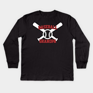 Baseball Grandpa Funny Proud Baseball Grandpa Favorite Kids Long Sleeve T-Shirt